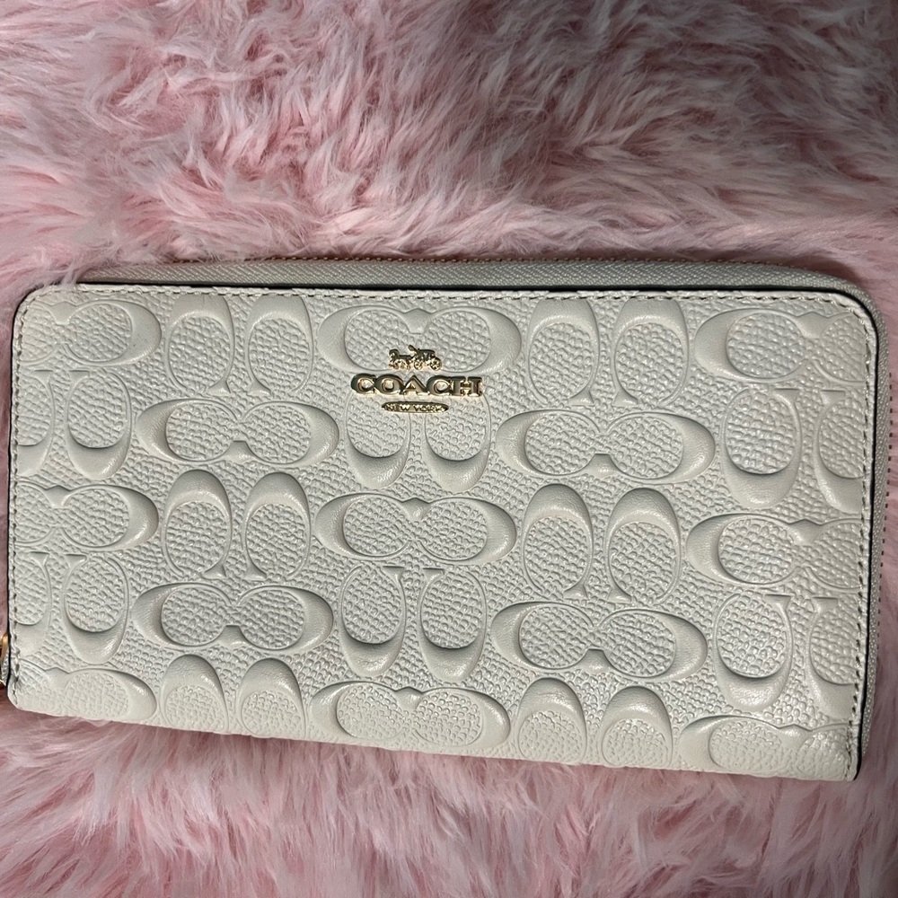 Coach White Embossed Women's Wallet